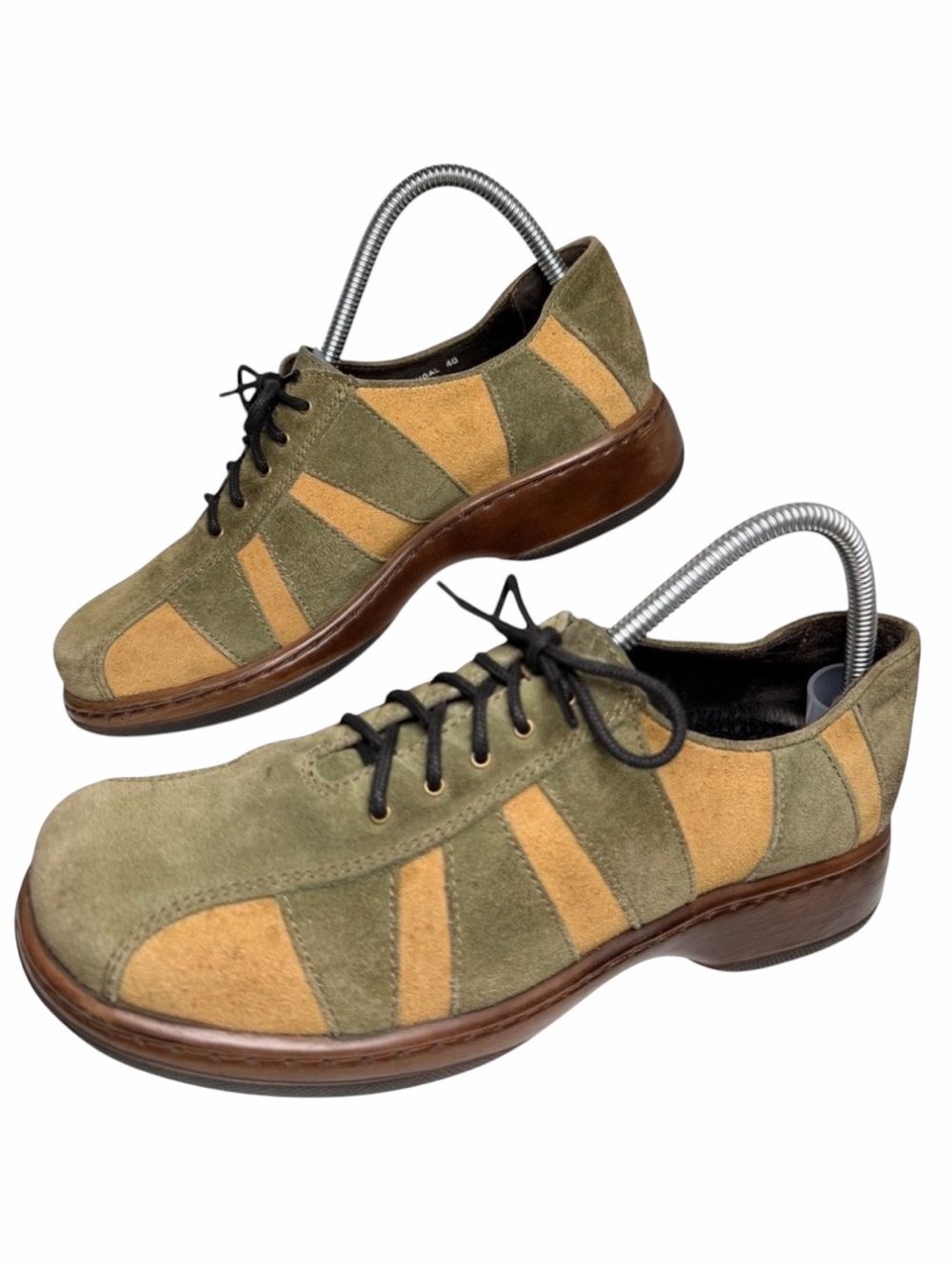 Dansko Elise Suede Oxford Shoes Olive Tan EU 40